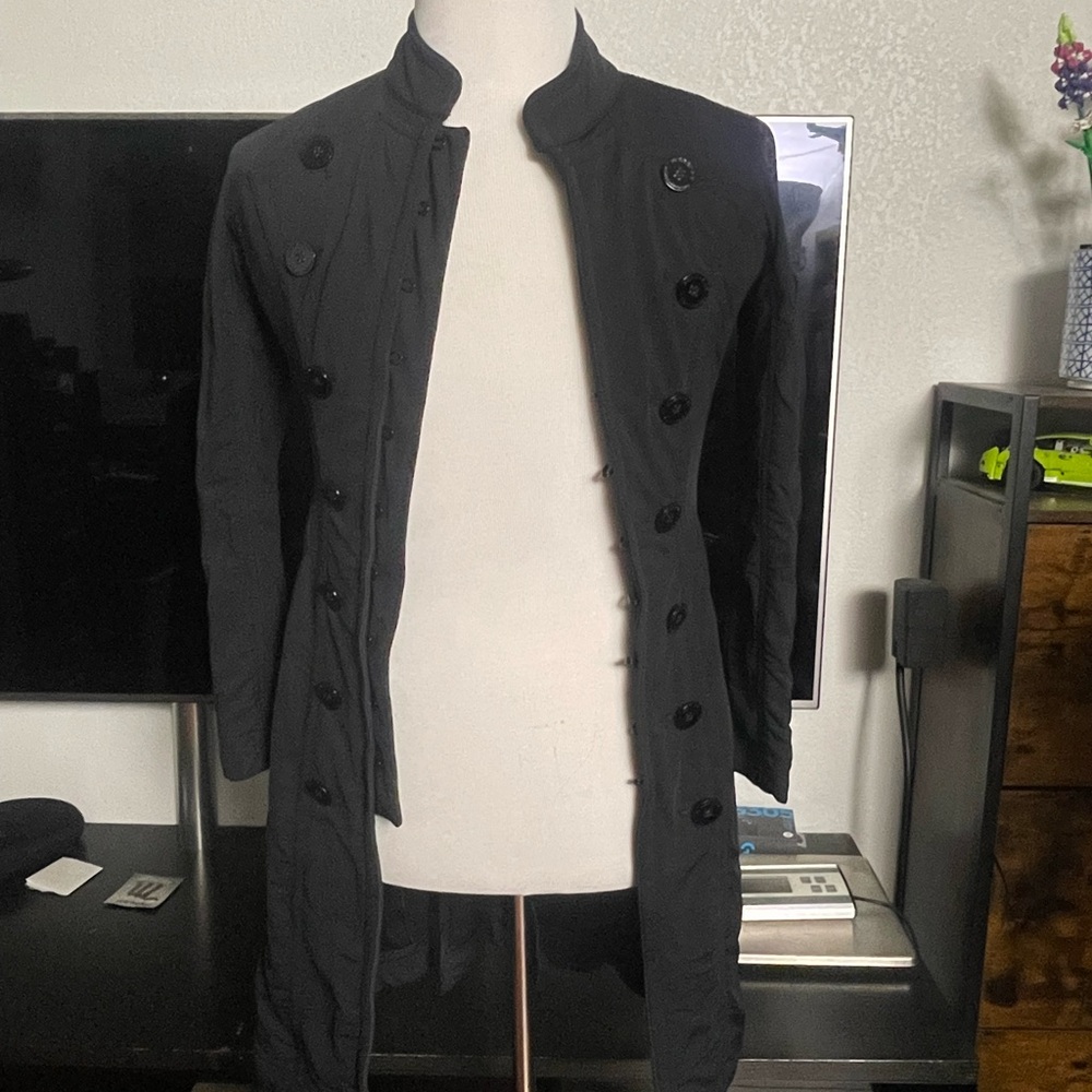Authentic Burberry Prorsum Black Womens Coat Jacket Runway fitted Made in Italy - Picture 3 of 8